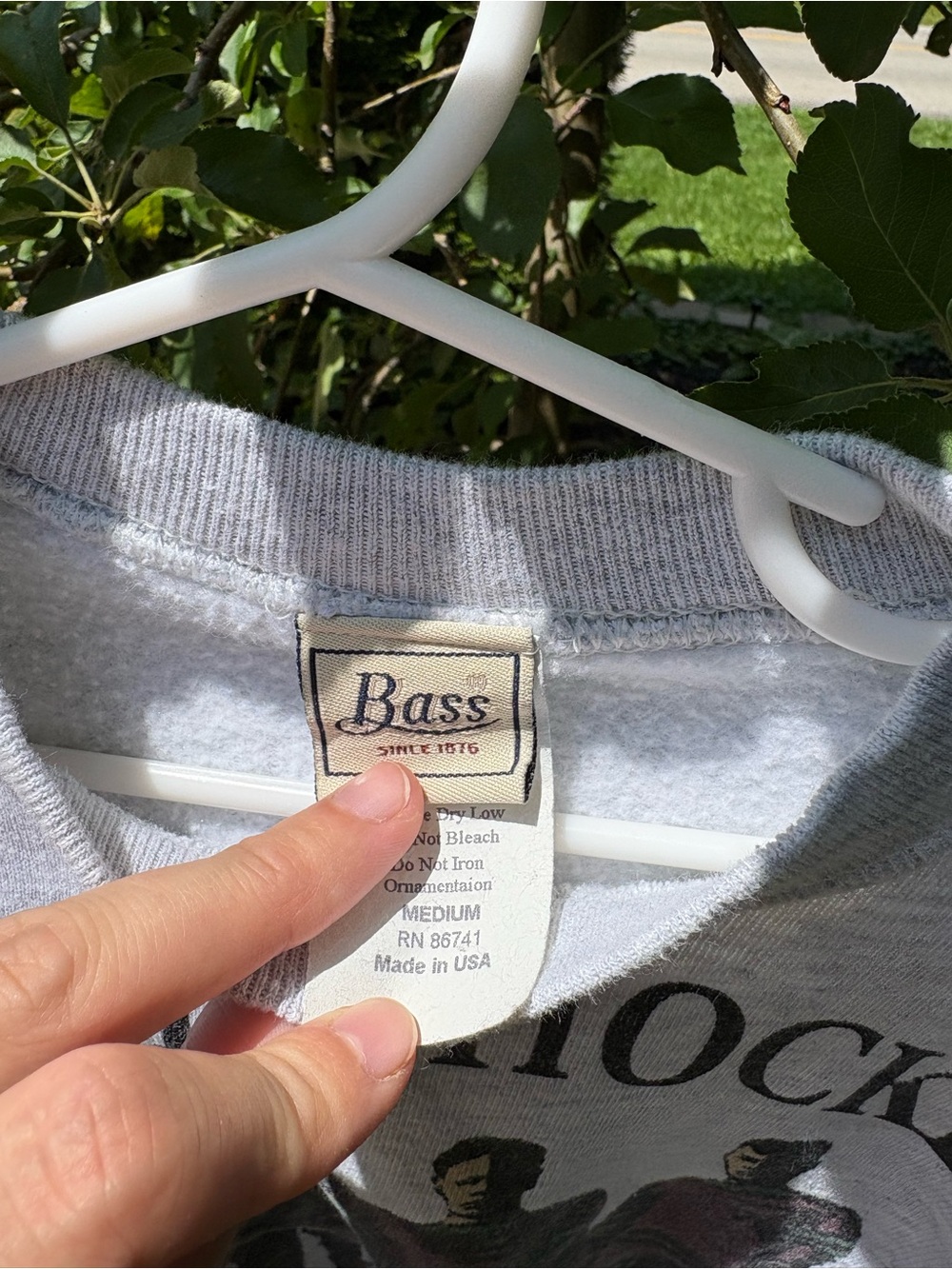 Bass Light Gray Graphic Crewneck Sweatshirt